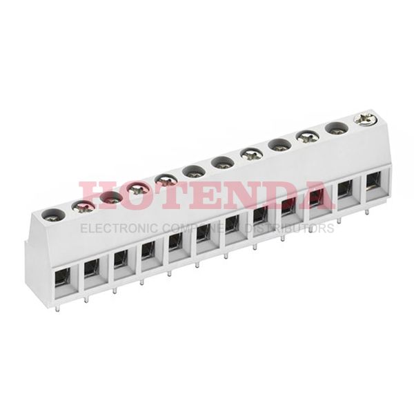 691256610012 - 0.400 10.16mm Gray Bulk Polyamide (PA66), Nylon 6/6, Glass Filled Through Hole Horizontal with Board Screw - Rising Cage Clamp 1 Levels 6-20 AWG WR-TBL Series 2566