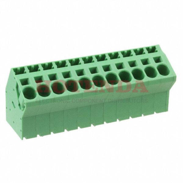 1819176 - 0.295 7.50mm Green Bulk Polyamide (PA), Nylon Through Hole 30° (150°) Angle with Board Screwless - Spring Cage, Tension Clamp 1 Levels 8-24 AWG COMBICON SPTA