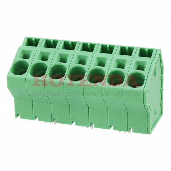 1819257 - 0.394 10.00mm Green Bulk Polyamide (PA), Nylon Through Hole 30° (150°) Angle with Board Screwless - Spring Cage, Tension Clamp 1 Levels 4-18 AWG COMBICON SPTA