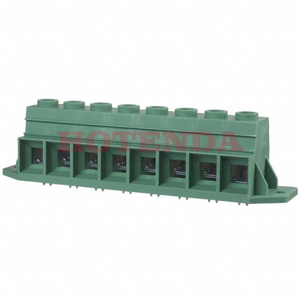 1932559 - 0.591 15.00mm Green Bulk Polyamide (PA), Nylon Through Hole Horizontal with Board Screw - Rising Cage Clamp 1 Levels 2-20 AWG COMBICON MKDSP