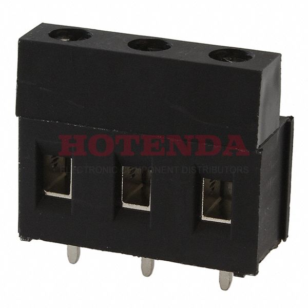 1546062-3 - 0.295 7.50mm Black Bulk Polyamide (PA66), Nylon 6/6 Through Hole Horizontal with Board Screw - Rising Cage Clamp 1 Levels 12-30 AWG Buchanan