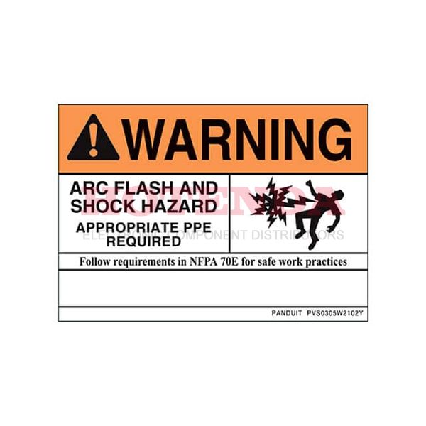 PVS0305W2102Y-S - 3.5x5", WARNING (Header) orange/black, adhesive vinyl sign,WARNING in Spanish