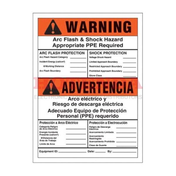 PVS0705W2105Y-F - LABEL ELECTRL WARN 7"X5" 5PC