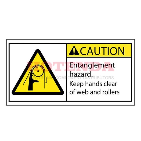 SAFLBL-2X4-052-25/PK - SAFETY LABEL - CAUTION - ENTANGL