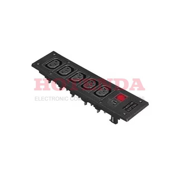 PXD100/050/01/1 - IEC C13 5 Gang Distribution Unit Filtered, 10A, 250 V ac Fused