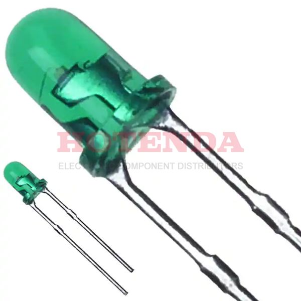 LN38GCP - LED GREEN CLEAR 3MM ROUND T/H