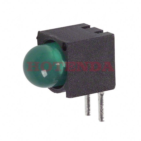 5500205 - LED 5MM RT ANGLE GREEN PC MNT