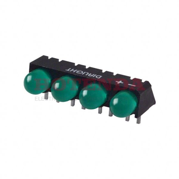 5500707004 - LED 5MM QUAD 5V GREEN PC MNT