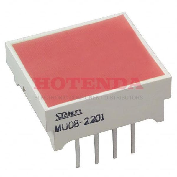 MU08-2201 - LED RECT 14X16 RED DIFF 8 PIN