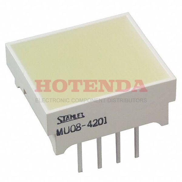 MU08-4201 - LED RECT 14X16 YEL DIFF 8 PIN