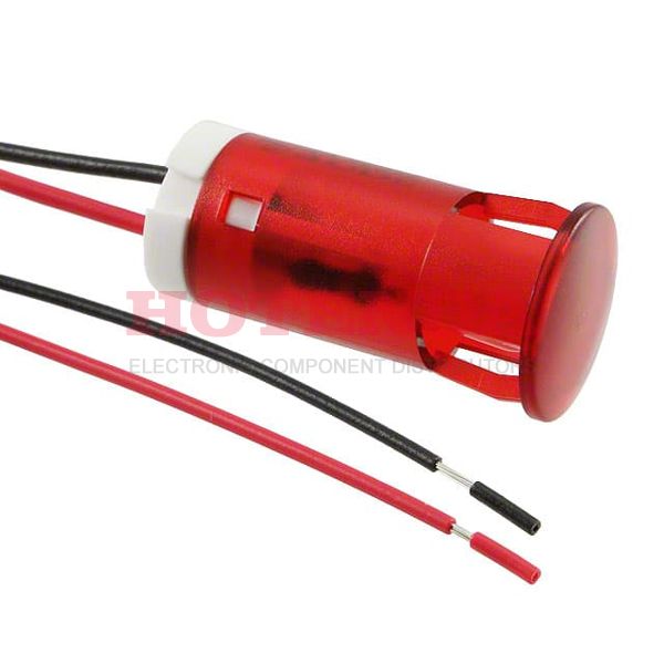 QS123XXR24 - LED Indicator;12mm;Plastic;Snap-In;Panel Mount;Fixed;Red;24VDC;Wire