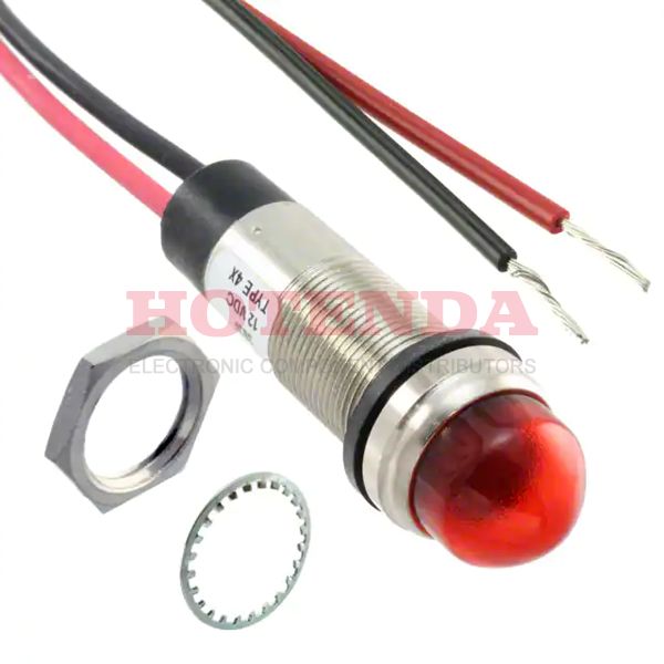 6563105303F - LED 1/2" DOME RED 120AC/DC LEAD