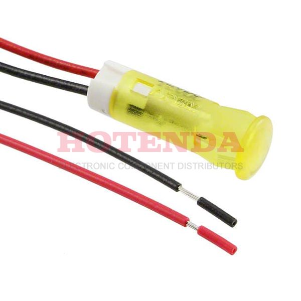 QS63XXY24 - LED Indicator;6mm;Plastic;Snap-In;Panel Mount;Fixed;Yellow;24VDC;Wire