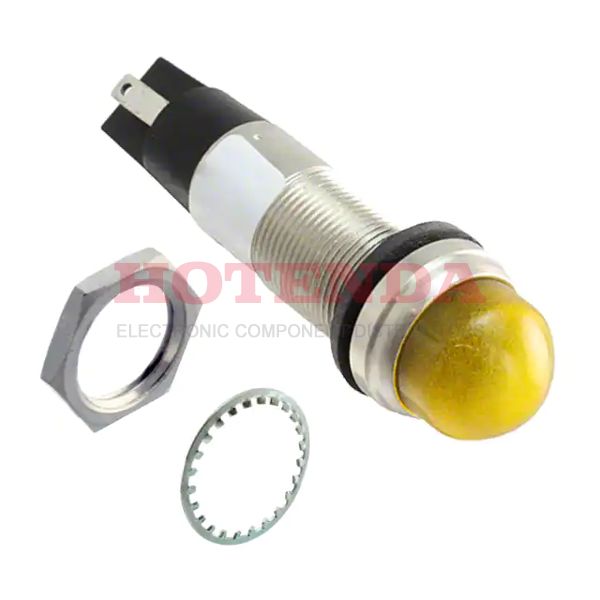 6563303304F - LED 1/2" DOME YLW 12VDC TERM