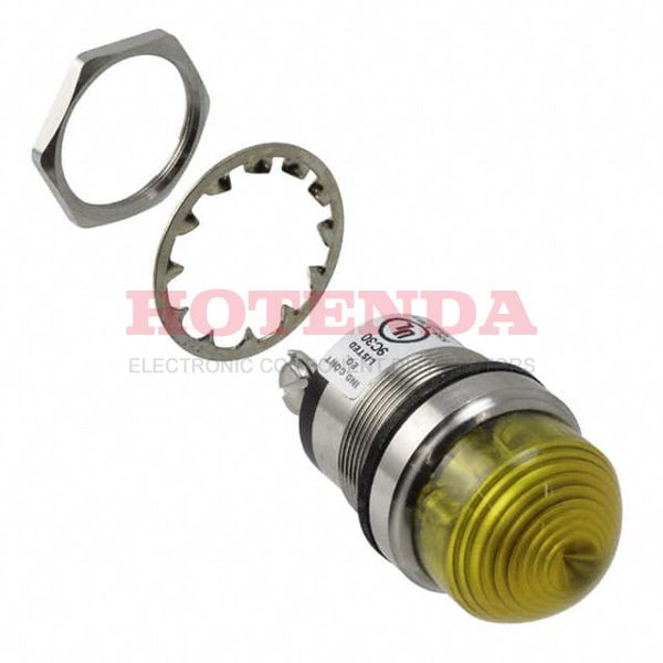 5563707304F - LED PNL MT 1" WT DOME YELLOW