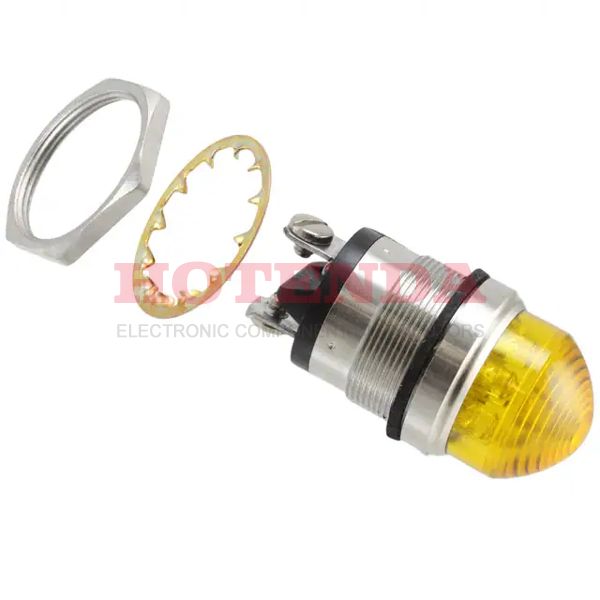 5563703304 - LED PNL MT 1" 12V WT DOME YEL
