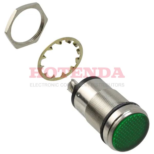5561605304F - LED PNL MT 1" 125VAC WT FLAT GRN