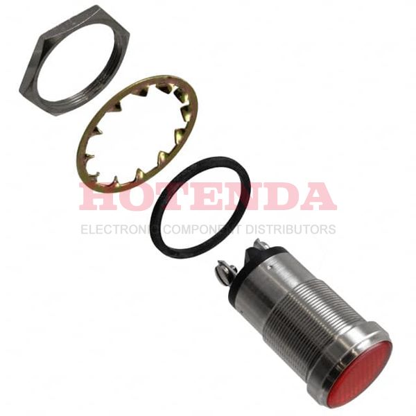 5561505304 - LED PNL MT 1" 125VAC WT FLAT RED