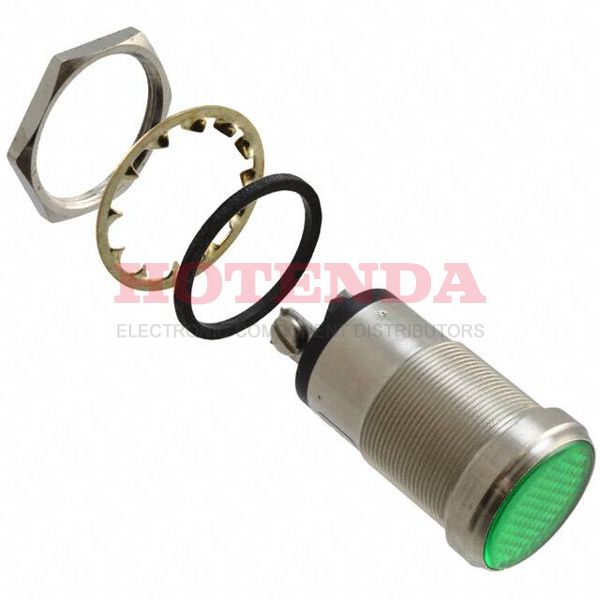 5561603304 - LED PNL MT 1" 12V WT FLAT GRN