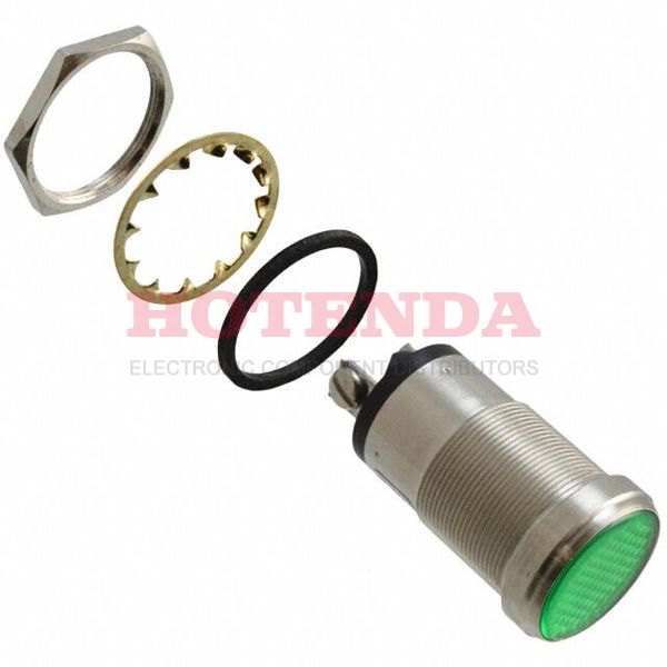 5561605304 - LED PNL MT 1" 125VAC WT FLAT GRN