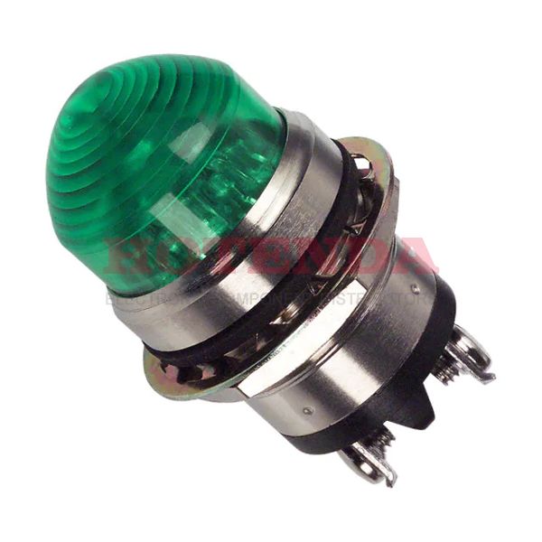 5563605304 - LED PNL MT 1" 125VAC WT DOME GRN