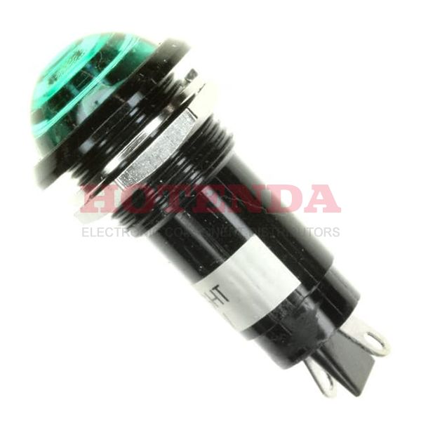 6161232130F - LED PANEL MNT 16MM GREEN 12VDC