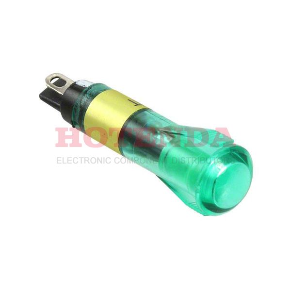 6081232230F - LED PNL IND 8MM GRN 12V SNAP-FIT