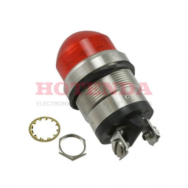 5563507304 - LED PNL MT 1" 125VDC WT DOME RED