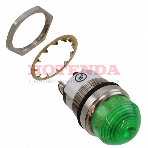5563205304F - LED PNL MT 1" DOMED GRN
