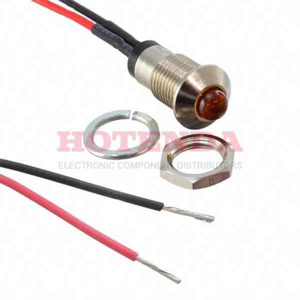 MPC5ATW12.0 - LED Panel Mount Indicators 5mm Amb Tint 12in Mtl Panel Mnt Ind.