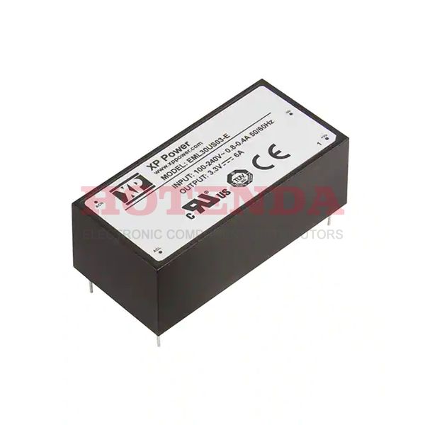 EML30US03-E - XP POWER EML30US03-EAC/DC PCB Mount Power Supply, Medical, Fixed, 85 V, 264 V, 20 W, 3.3 V, 6 A