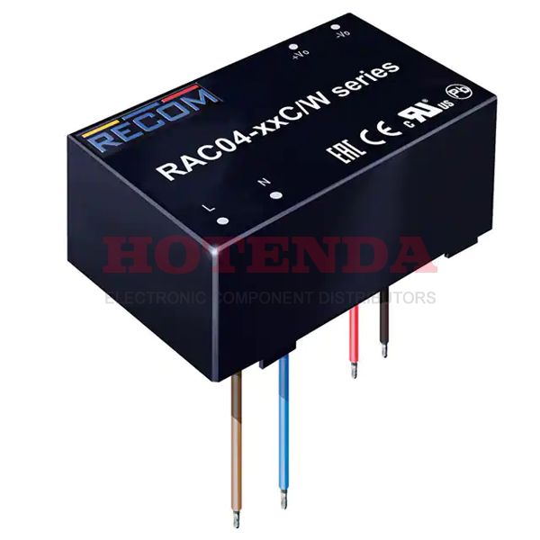 RAC04-3.3SC/W - AC/DC Power Modules 4W 3.3V 1200mA WIRED