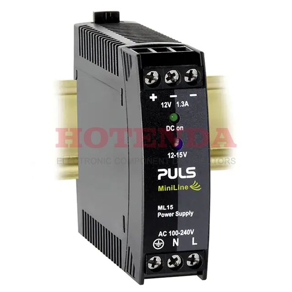 ML15.121 - Switch Mode, 11.3A DIN Rail Panel Mount Power Supply, 12V dc to 15V dc MiniLine