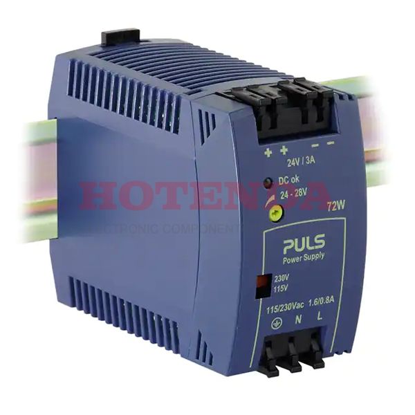 ML70.100 - Switch Mode, 2.63A DIN Rail Panel Mount Power Supply, 24V dc to 28V dc MiniLine