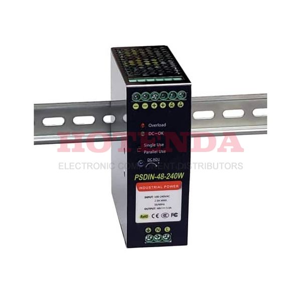 PSDIN-48-240W - 48VDC 240W ADJUSTABLE, DIN RAIL