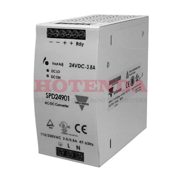 SPD24901 - CARLO GAVAZZI SPD24901 AC-DC CONVERTER, DIN RAIL, 1 O/P, 92W, 3.8A, 24V