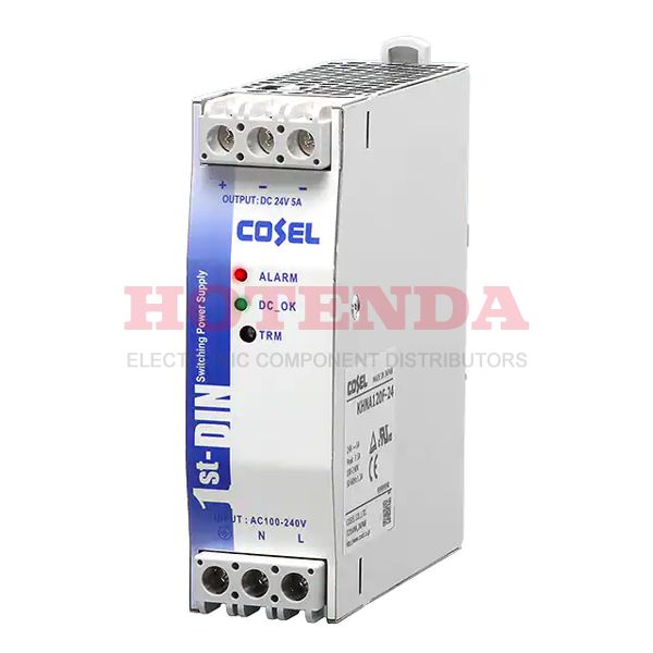 KHNA120F-24 - Power Supply;AC-DC;24V;5A;85-264V In;Enclosed;DIN;PFC;Industrial;120W;KHN Series