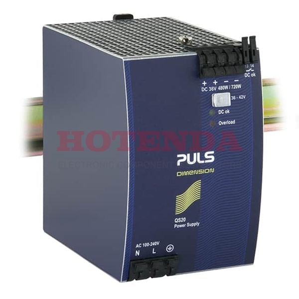 QS20.361 - Switch Mode, 13.3A DIN Rail Panel Mount Power Supply Q, 36V dc to 42V dc Dimension