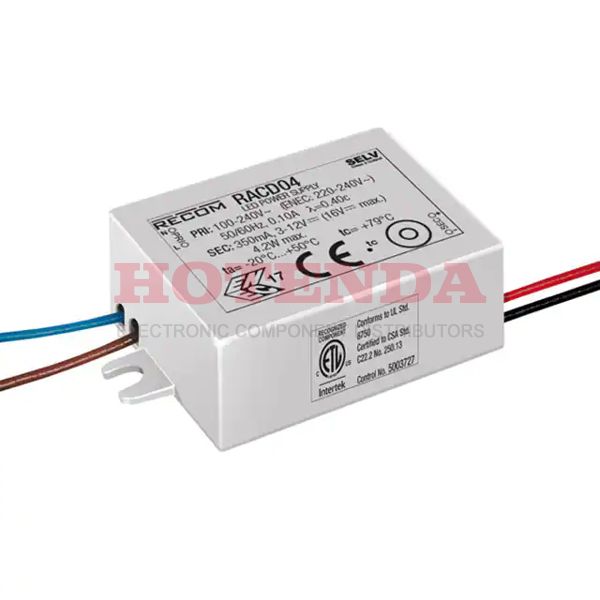 RACD04-350 - LED DRIVER CC AC/DC 3-12V 350MA