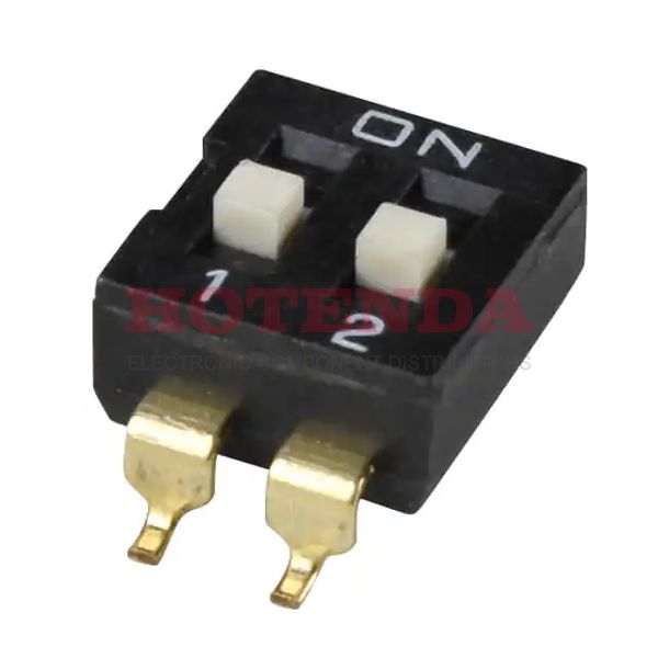 DS04-254-2-02BK-SMT - DIP SWITCH, SPST, 2.54 PITCH, FL