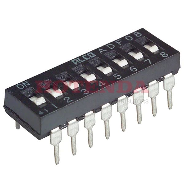 ADF08 - DIP Switches / SIP Switches 8 POS FLSH ACT PC
