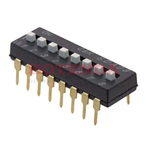 SDA08H1BD - SWITCH SLIDE DIP SPST 25MA 24V