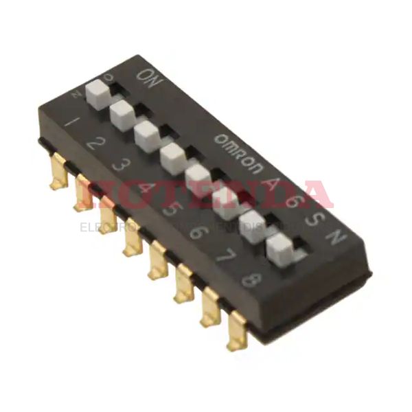 A6SN-8104-P - DIP Switches / SIP Switches DIP KNIFEEDGE HI PSI 8POL LONG LVR