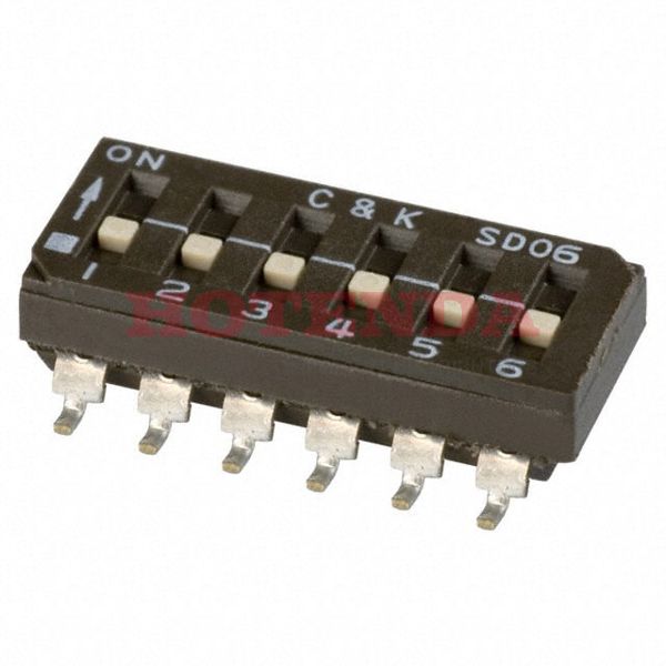 SD06H0SK - SWITCH SLIDE DIP SPST 100MA 25V