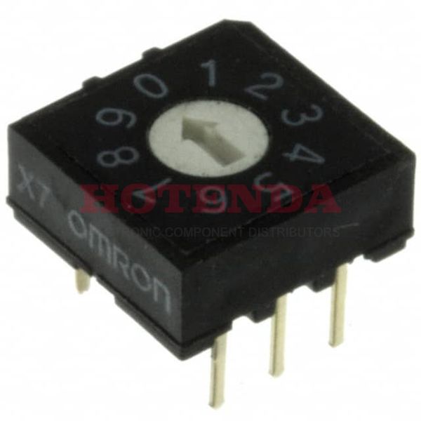 A6R-102RF - OMRON ELECTRONIC COMPONENTS A6R-102RF Rotary Coded Switch, 10 Position, BCD, Sealed, 25 mA, 24 VDC, Flushed