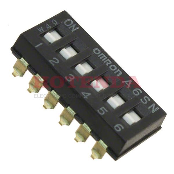 A6SN-6102-P - DIP SWITCH, 6, SPST, FLUSH SLIDE