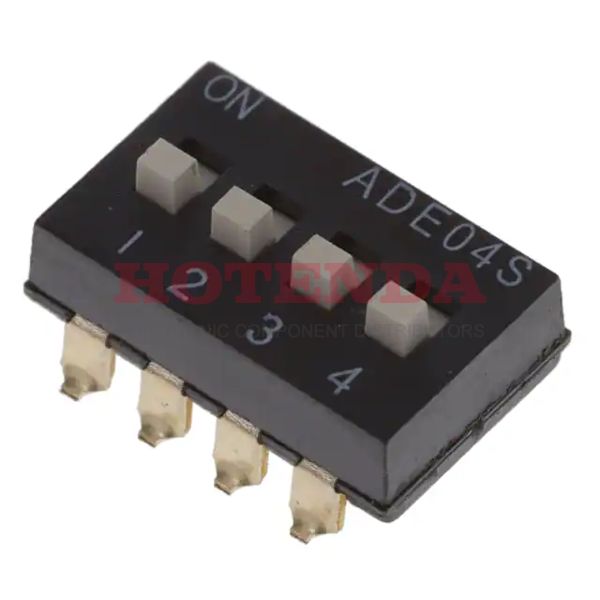 1825058-7 - Switch DIP OFF ON SPST 4 Extended Slide 0.1A 24VDC Gull Wing 2.54mm SMD