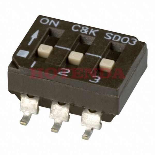 SD03H0SK - SWITCH SLIDE DIP SPST 100MA 25V