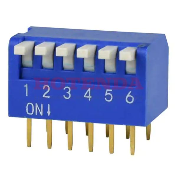 DS02-254-1L-06BE - DIP SWITCH, SPST, 2.54 PITCH, RA