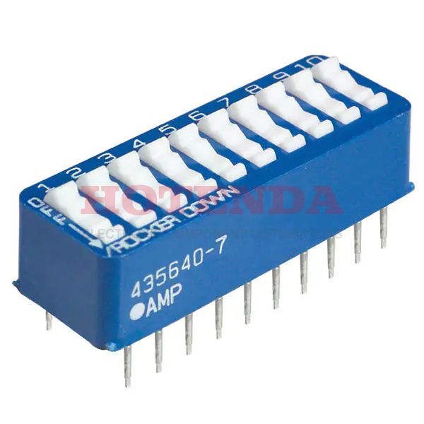 435640-7 - DIP Switches / SIP Switches 10 PS TOP RCKR UNSLD